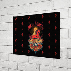 Холст прямоугольный Красная лошадь на фоне пирамиды, цвет: 3D-принт — фото 2