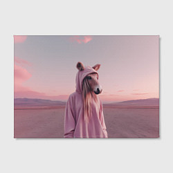 Холст прямоугольный Лошадка в худи, цвет: 3D-принт — фото 2