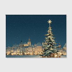 Холст прямоугольный Новогодняя атмосфера в городе, цвет: 3D-принт — фото 2