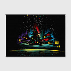 Холст прямоугольный Новый год на черном фоне, цвет: 3D-принт — фото 2