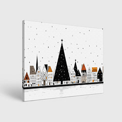 Холст прямоугольный Новый год - минимализм, цвет: 3D-принт