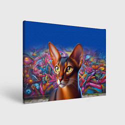 Картина прямоугольная Абиссинка на фоне стены с граффити