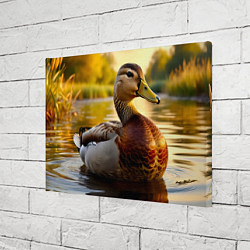 Холст прямоугольный Утка на пруду, цвет: 3D-принт — фото 2