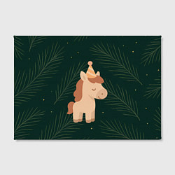 Холст прямоугольный Милая лошадка с колпаком, цвет: 3D-принт — фото 2