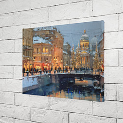 Холст прямоугольный Снежный вечер в Питере, цвет: 3D-принт — фото 2