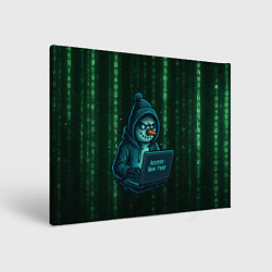 Холст прямоугольный Снеговик - хакер взламывает Новый год, цвет: 3D-принт
