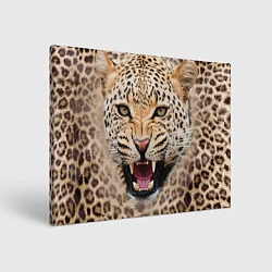 Холст прямоугольный Взгляд леопарда, цвет: 3D-принт