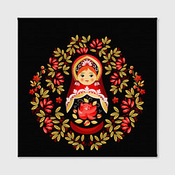 Холст квадратный Матрешка - хохлома, цвет: 3D-принт — фото 2