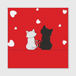 Холст квадратный Cat Love, цвет: 3D-принт — фото 2