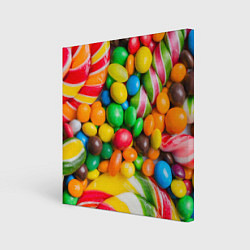 Холст квадратный Сладкие конфетки, цвет: 3D-принт