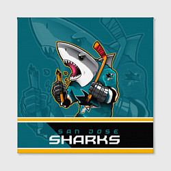 Холст квадратный San Jose Sharks, цвет: 3D-принт — фото 2