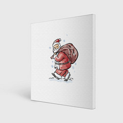 Холст квадратный Дед мороз, цвет: 3D-принт