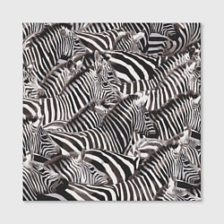 Холст квадратный Стая зебр, цвет: 3D-принт — фото 2