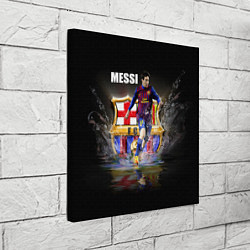 Холст квадратный Messi FCB, цвет: 3D-принт — фото 2