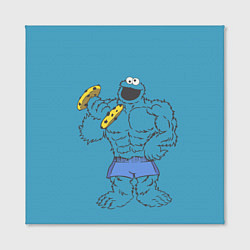 Холст квадратный Коржик качок, цвет: 3D-принт — фото 2