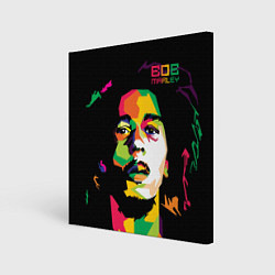 Холст квадратный Боб Марли: фан-арт, цвет: 3D-принт