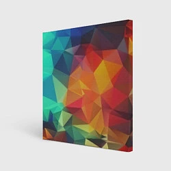 Холст квадратный Цветные полигоны, цвет: 3D-принт