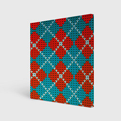 Холст квадратный Knitting pattern, цвет: 3D-принт