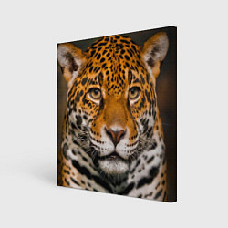 Холст квадратный Взгляд ягуара, цвет: 3D-принт