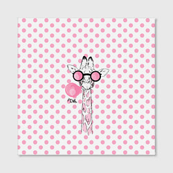 Холст квадратный Розовый жираф, цвет: 3D-принт — фото 2