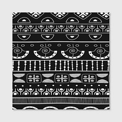 Холст квадратный Black and White ethnic, цвет: 3D-принт — фото 2