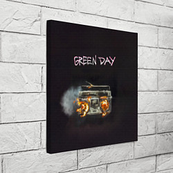 Холст квадратный Green Day магнитофон в огне, цвет: 3D-принт — фото 2