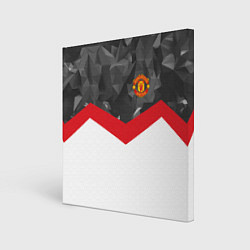 Холст квадратный Man United FC: Grey Polygons, цвет: 3D-принт