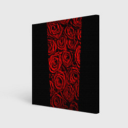 Холст квадратный Унисекс / Красные розы, цвет: 3D-принт