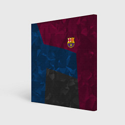 Холст квадратный FC Barcelona: Dark polygons, цвет: 3D-принт