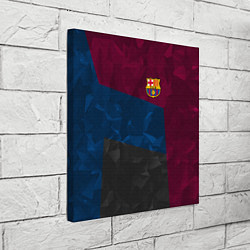 Холст квадратный FC Barcelona: Dark polygons, цвет: 3D-принт — фото 2
