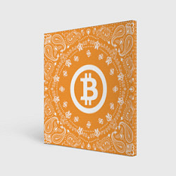 Холст квадратный Bitcoin Mandala, цвет: 3D-принт