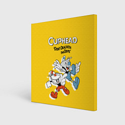 Холст квадратный Cuphead: Don't deal with the Devil, цвет: 3D-принт