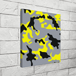 Холст квадратный Yellow & Grey Camouflage, цвет: 3D-принт — фото 2