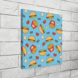 Холст квадратный Yum Fast Food, цвет: 3D-принт — фото 2