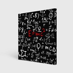 Холст квадратный E=mc2: Black Style, цвет: 3D-принт