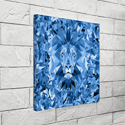 Холст квадратный Сине-бело-голубой лев, цвет: 3D-принт — фото 2