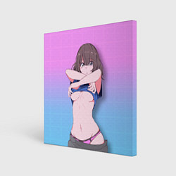 Холст квадратный Ahegao Girl, цвет: 3D-принт
