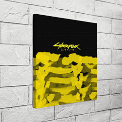 Холст квадратный Cyberpunk 2077: Black & Yellow, цвет: 3D-принт — фото 2