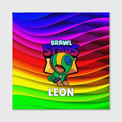 Холст квадратный BRAWL STARS LEON, цвет: 3D-принт — фото 2