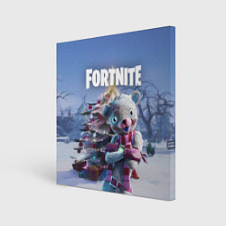 Холст квадратный Fortnite Новогодний, цвет: 3D-принт