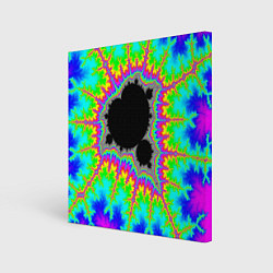 Холст квадратный Фрактальная кислотная черная дыра - множество Манд, цвет: 3D-принт