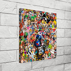 Холст квадратный Стикеры, цвет: 3D-принт — фото 2