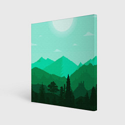 Холст квадратный Горы пейзаж дикая природа, цвет: 3D-принт