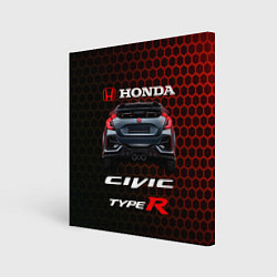 Холст квадратный Honda Civic Type R, цвет: 3D-принт