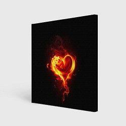 Холст квадратный Пламенное сердце, цвет: 3D-принт