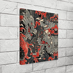 Холст квадратный Самурай Якудза, драконы, цвет: 3D-принт — фото 2