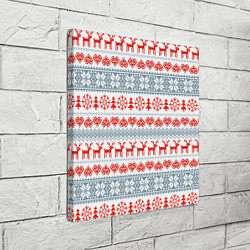 Холст квадратный Новогодний пиксельный узор, цвет: 3D-принт — фото 2