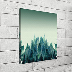 Холст квадратный Акварельный лес градиент, цвет: 3D-принт — фото 2