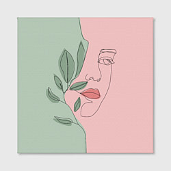 Холст квадратный Девушка с листьями, цвет: 3D-принт — фото 2