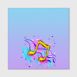 Холст квадратный Ноты краски музыканту, цвет: 3D-принт — фото 2